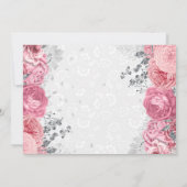 水彩紫と銀のバラのキンチャネラ 招待状 (裏面)