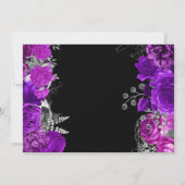 水彩紫と銀のバラキンセアニェラ 招待状 (裏面)