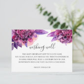 水彩紫のフローラ結婚の願い エンクロージャーカード (スタンド正面)