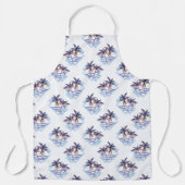 水彩紫の幾何学的ヤシの木のパターン エプロン (正面)