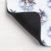 水彩紫の幾何学的ヤシの木のパターン マウスパッド (コーナー)