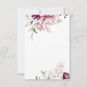 水彩紫の花結婚の 招待状 (裏面)