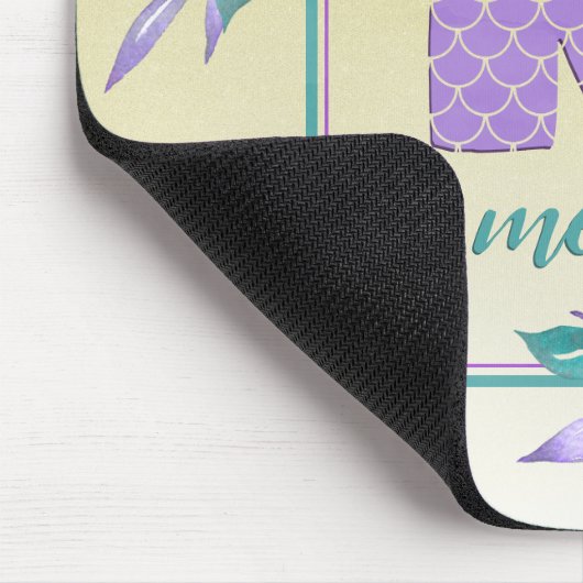 水彩紫はかりで測人魚モノグラグラデーションム マウスパッド (コーナー)