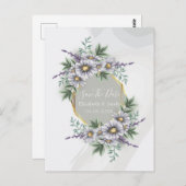 水彩紫エレガント色フローラ保存日 ポストカード (正面/裏面)