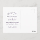 水彩紫エレガント色フローラ保存日 ポストカード (裏面)