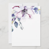 水彩紫エレガント花記念碑 招待状 (裏面)