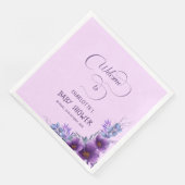 水彩紫エレガント花赤ちゃんシャワー (コーナー)