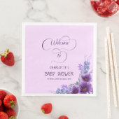 水彩紫エレガント花赤ちゃんシャワー (インサイチュ)