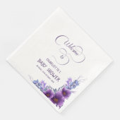 水彩紫エレガント花赤ちゃんシャワー (コーナー)