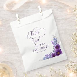 水彩紫エレガント花赤ちゃんシャワー フェイバーバッグ