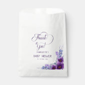 水彩紫エレガント花赤ちゃんシャワー フェイバーバッグ (正面)