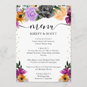 水彩紫オレンジブラック結婚花 メニュー (正面)