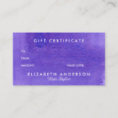 水彩紫ギフト名刺 名刺 (裏面)
