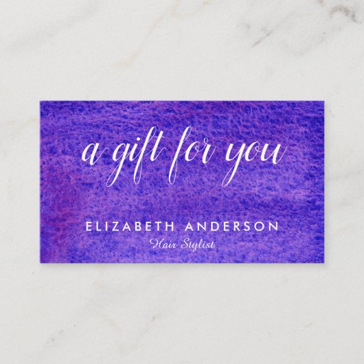 水彩紫ギフト名刺 名刺 (正面)