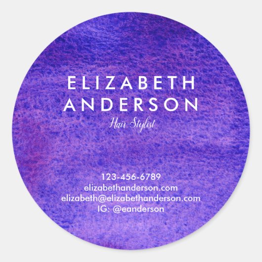 水彩紫クラシック色シール ラウンドシール (正面)