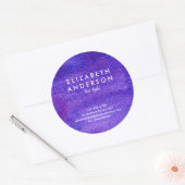 水彩紫クラシック色シール ラウンドシール (封筒)