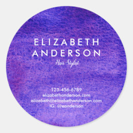 水彩紫クラシック色シール ラウンドシール