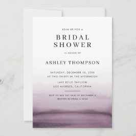 水彩紫グラデーションの卒業モダンパーティー 招待状