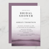 水彩紫グラデーションの卒業モダンパーティー 招待状 (正面/裏面)