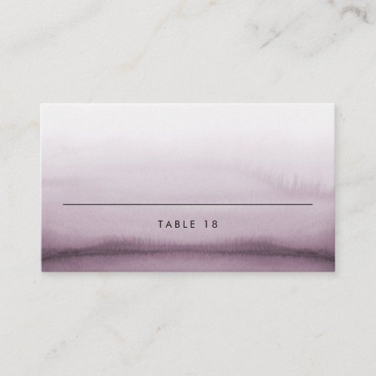 水彩紫グラデーションモダン結婚色 プレイスカード (正面)