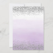 水彩紫グラデーション銀グリッター結婚ズ 招待状 (裏面)