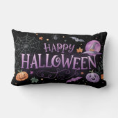 水彩紫ハッピーハローウィン ランバークッション (裏面)