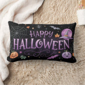 水彩紫ハッピーハローウィン ランバークッション (ブランケット)