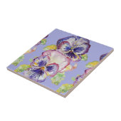水彩紫パンジーパンジーフローラセラミックスTil タイル (側面)
