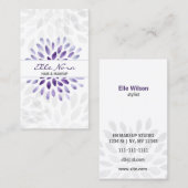 水彩紫フローラメイクアップアーティストカード 名刺 (正面/裏面)