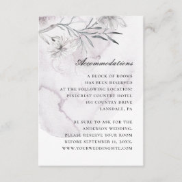 水彩紫フローラ結婚宿泊施設 エンクロージャーカード