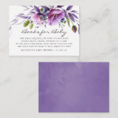 水彩紫フローラ赤ちゃんシャワーブックリクエスト エンクロージャーカード (正面/裏面)