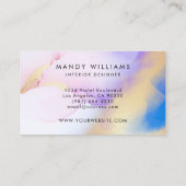 水彩紫モダンインク金ゴールド抽象芸術大理石 名刺 (裏面)