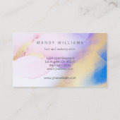 水彩紫モダンインク金ゴールド抽象芸術大理石 名刺 (裏面)