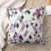 水彩紫モダン灰色の三角形パターン クッション (ブランケット)