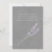 水彩紫ラベンダーグレーズ結婚の花 サンキューカード (裏面)