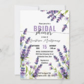 水彩紫ラベンダーフラワーズブライダルシャワー 招待状 (正面)