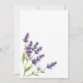 水彩紫ラベンダーフラワーズブライダルシャワー 招待状 (裏面)
