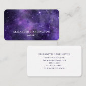 水彩紫宇宙。銀河系モダン星 名刺 (正面/裏面)