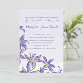 水彩紫春の花リハーサルディナー 招待状 (スタンド正面)