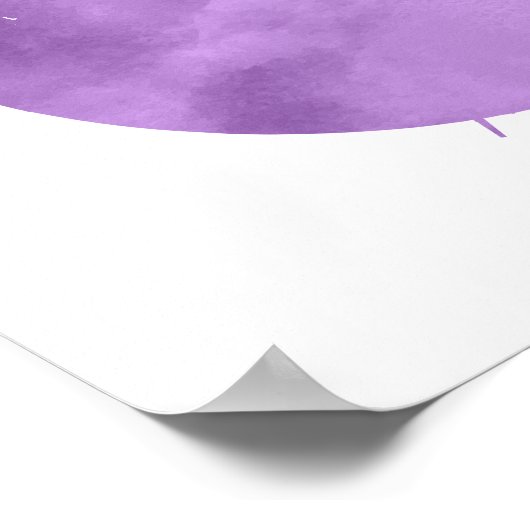 水彩紫月&星夜空 ポスター (角)