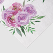 水彩紫梅と青牡丹バラ 薄葉紙 (詳細)