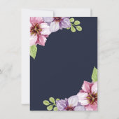 水彩紫紫の花ウェディングシャワー 招待状 (裏面)