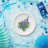 水彩紫紫の花フローラアート ペーパープレート (パーティー)