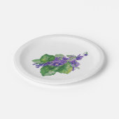 水彩紫紫の花フローラアート ペーパープレート (アングル)