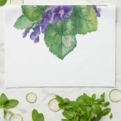 水彩紫紫の花 キッチンタオル (折り畳み)