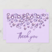 水彩紫紫シンプルサンキューカード サンキューカード (正面/裏面)