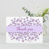 水彩紫紫シンプルサンキューカード サンキューカード (スタンド正面)