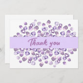 水彩紫紫シンプルサンキューカード サンキューカード (正面/裏面)