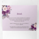 水彩紫紫フローラ結婚ズ | 三つ折り招待状 (内部最初)