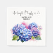 水彩紫紫紫紫紫陽花フローラ結婚ズ スタンダードカクテルナプキン (正面)